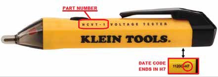 BCG RecallALERT Klein Tools Voltage Testers No